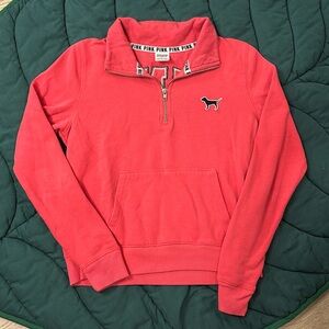 Victoria's Secret PINK Small Pink Half Zip Pullover Sweatshirt